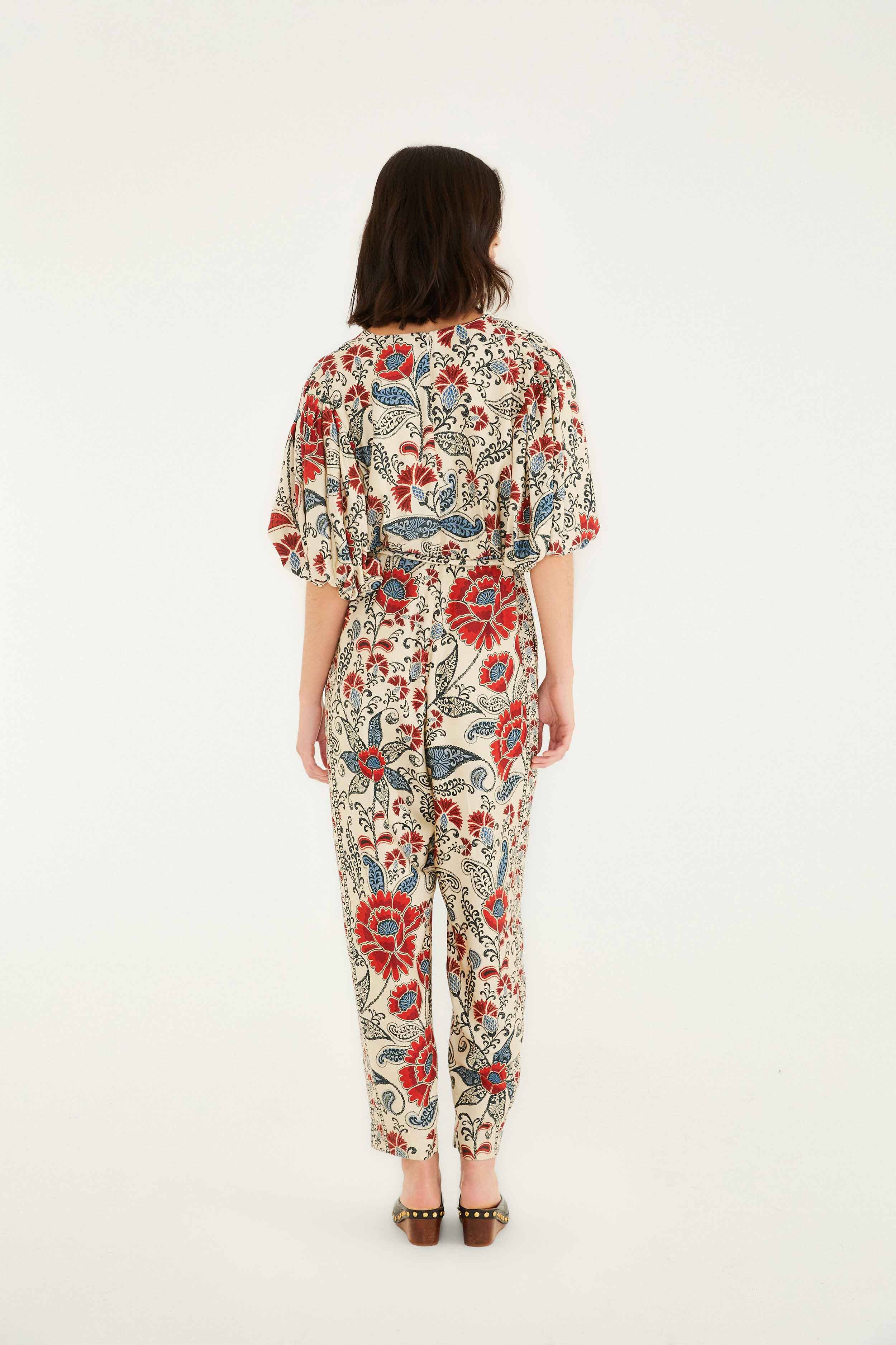 Sand Francesca V Neckline Short Sleeve Jumpsuit