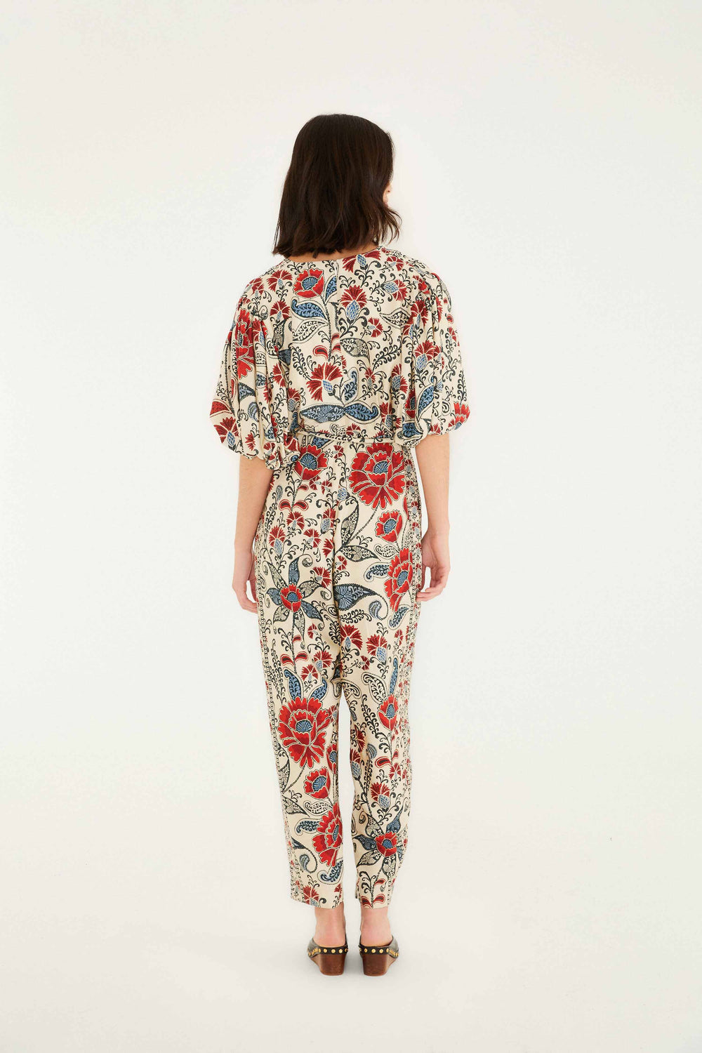 Sand Francesca V Neckline Short Sleeve Jumpsuit