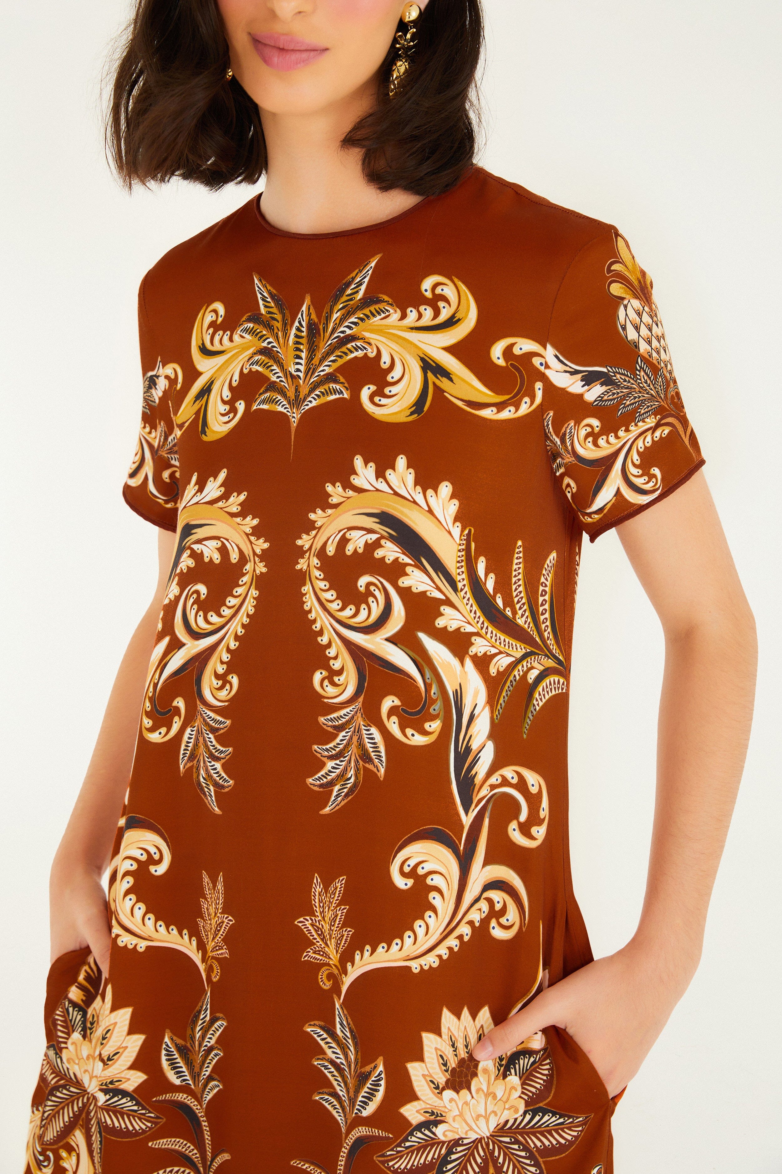 Orange Arabesque Paradise Lenzing� Ecovero� Viscose Maxi Dress