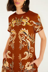 Orange Arabesque Paradise Lenzing� Ecovero� Viscose Maxi Dress