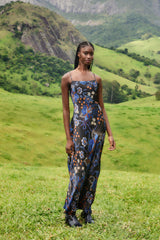 Black Snakes Bouquet Lenzing� Ecovero� Slip Maxi Dress