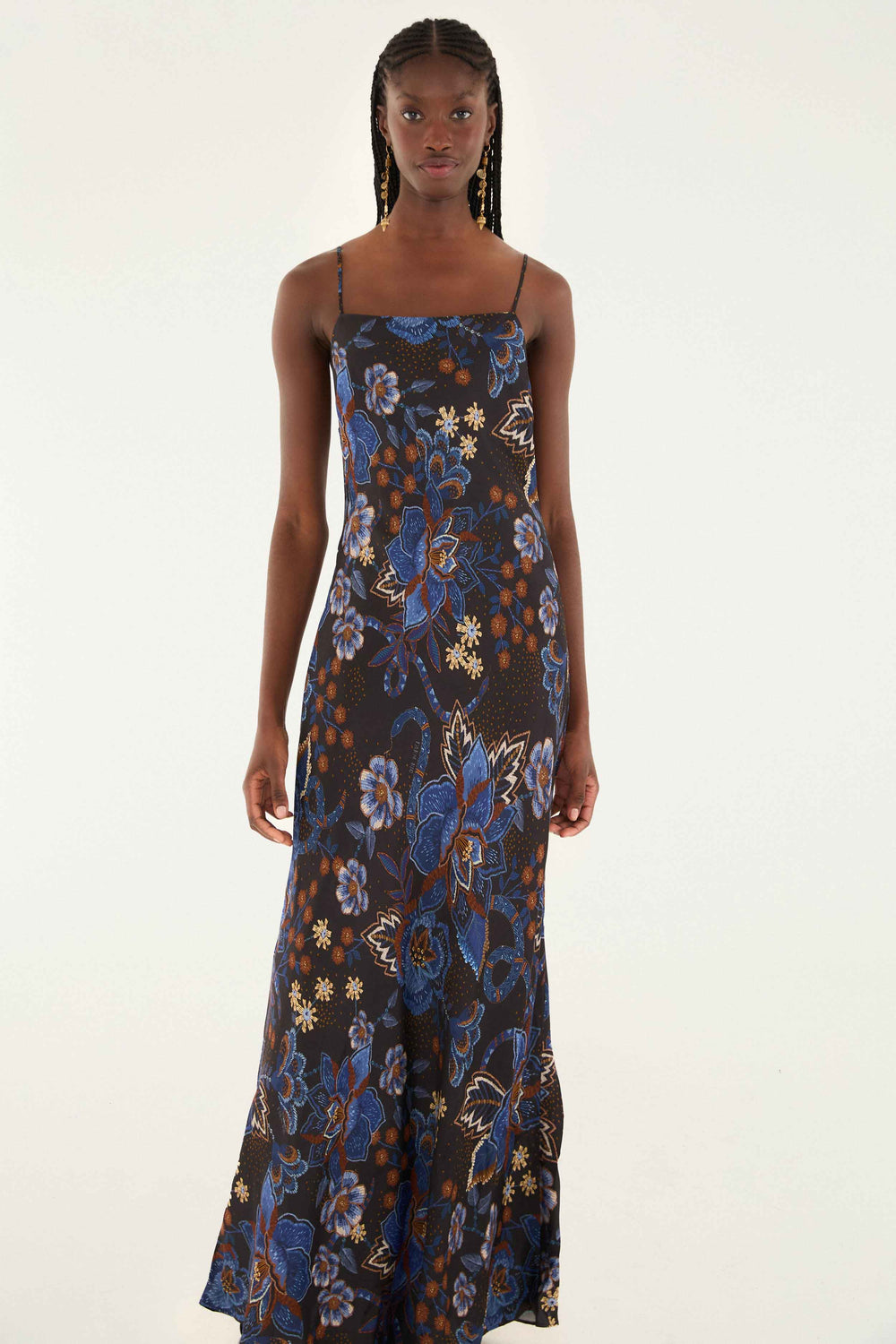 Black Snakes Bouquet Lenzing� Ecovero� Slip Maxi Dress