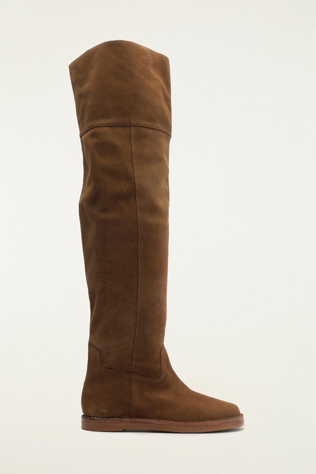 Brown Over The Knee Flat Boot