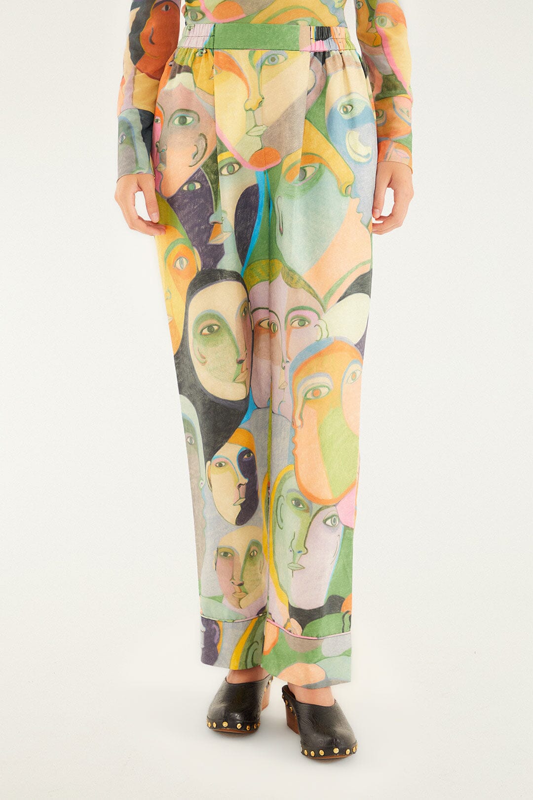 Crowded Series Drawing Organic Cotton Pants