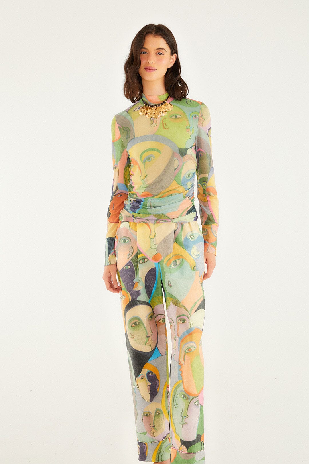 Crowded Series Drawing Organic Cotton Pants