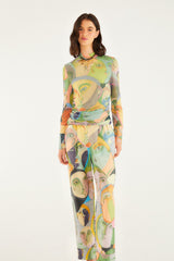 Crowded Series Drawing Organic Cotton Pants