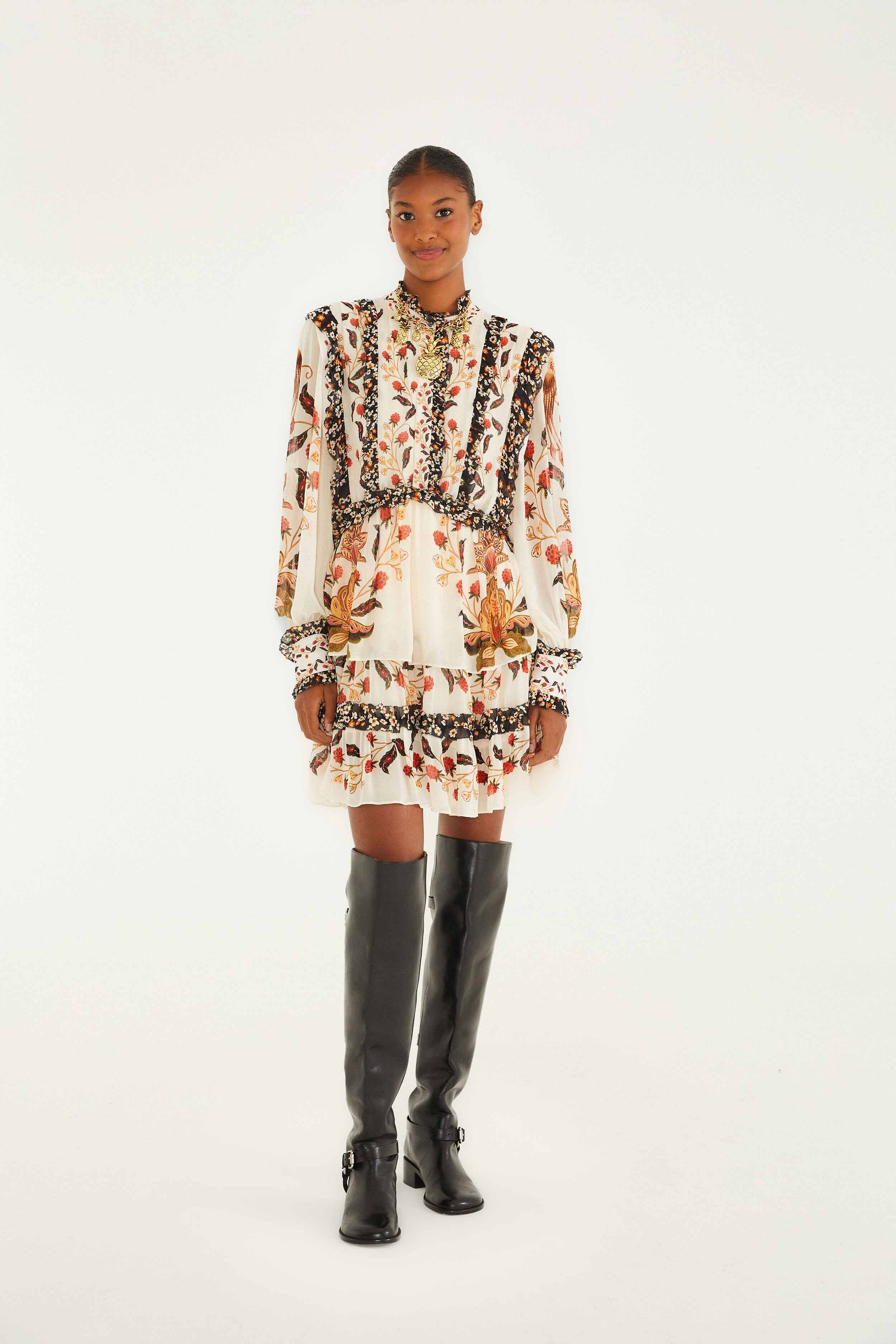 Cream Berry Garden Mini Dress