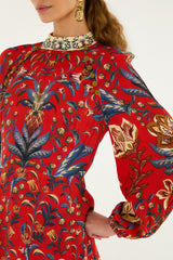 Red Winter Breeze Lenzing� Ecovero� Viscose Mini Dress