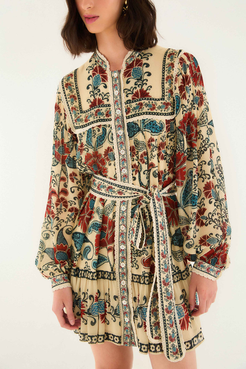 Sand Francesca Long Sleeve Mini Dress