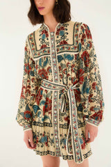 Sand Francesca Long Sleeve Mini Dress