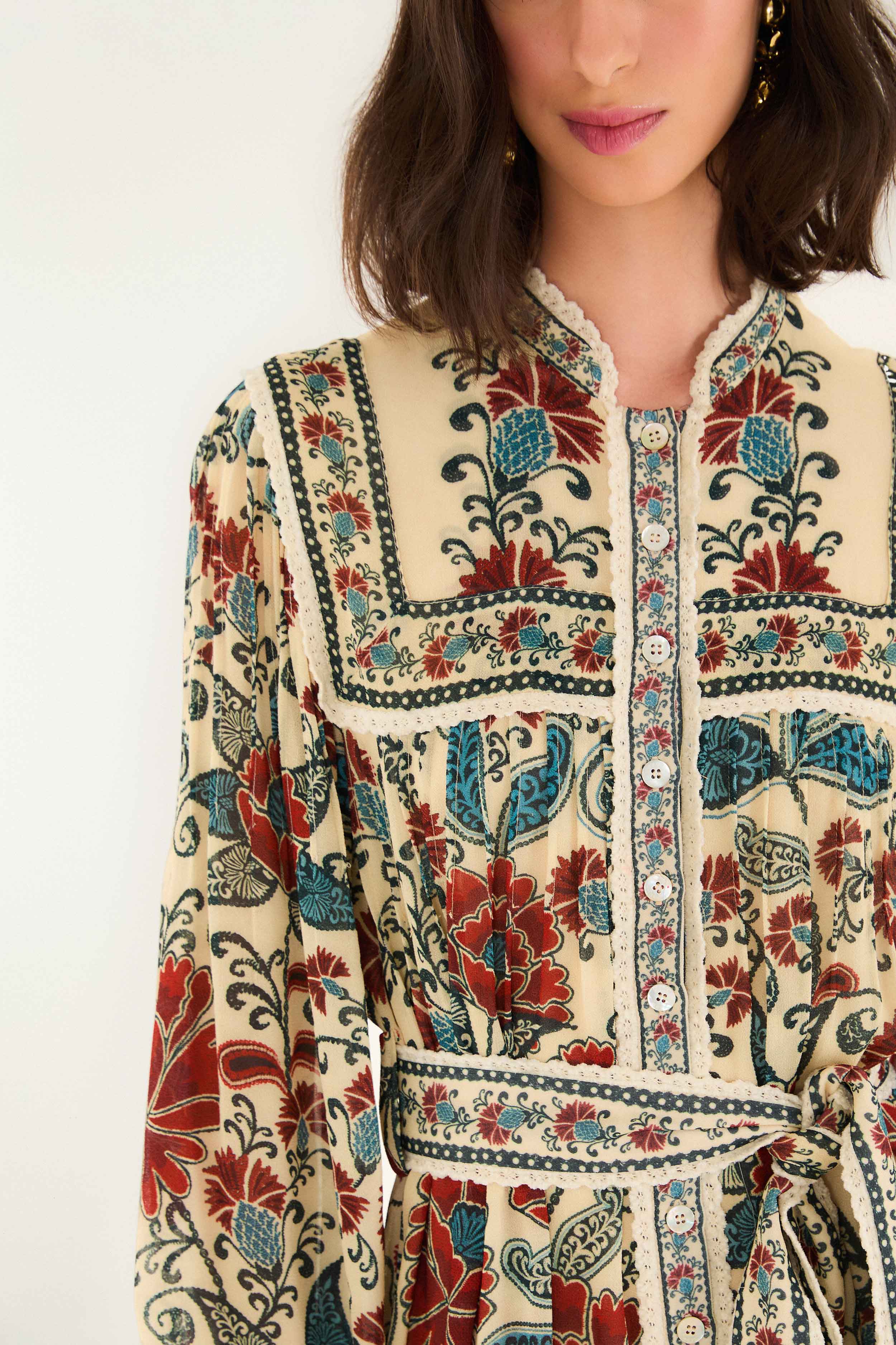 Sand Francesca Long Sleeve Mini Dress