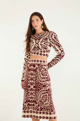 Pineapple Love Knit Midi Skirt