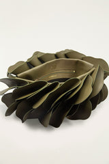 Green Leather Shoulder Flower Bag