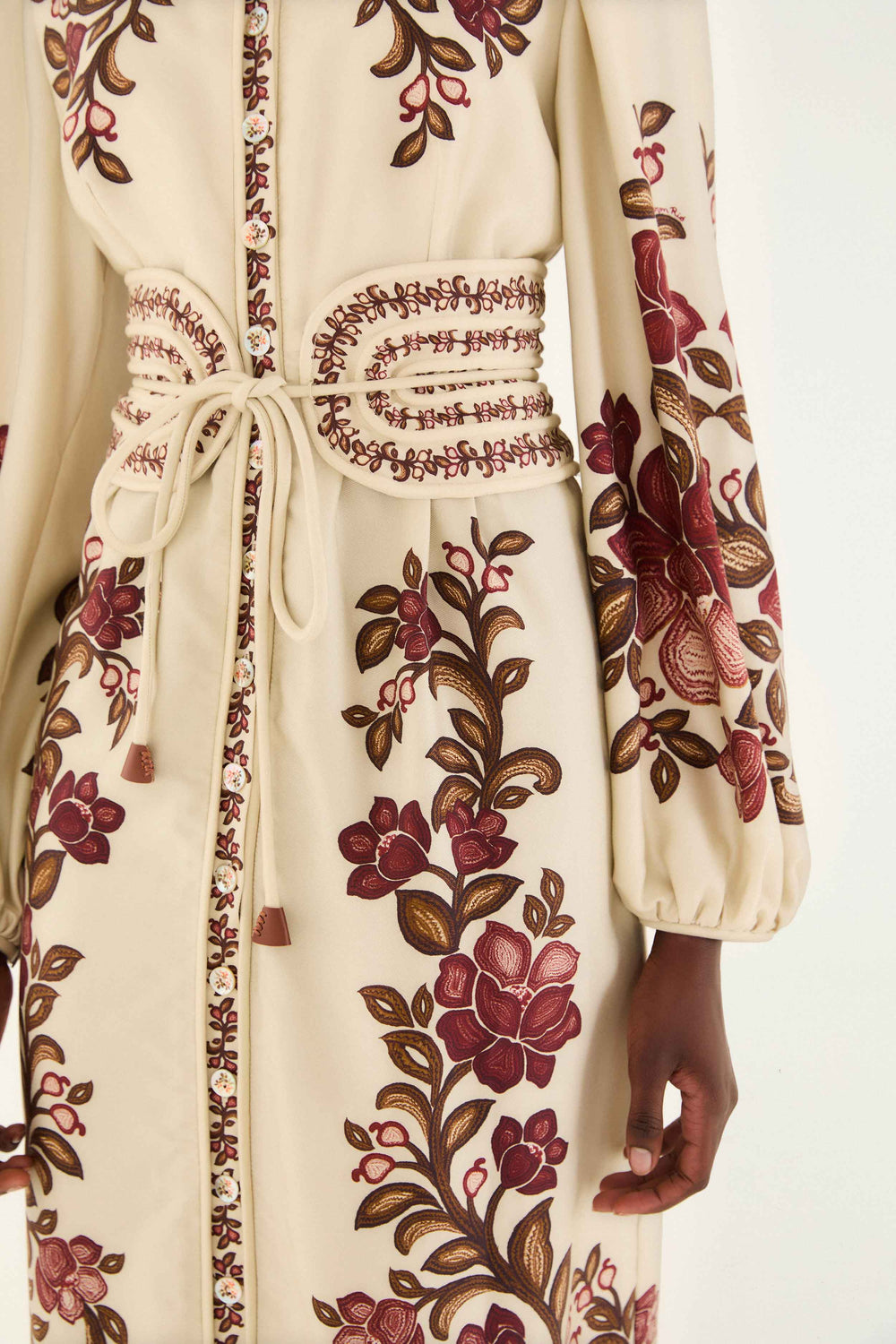 Sand Renata Floral Long Sleeve Midi Dress