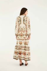 Cream Majestic Hearts Maxi Dress