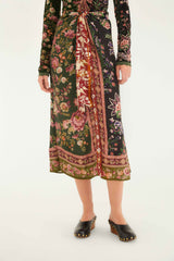 Mixed Winter Garden Lenzing™ Ecovero™ Viscose Midi Skirt