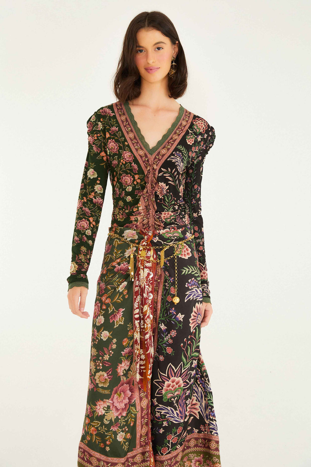 Mixed Winter Garden Lenzing™ Ecovero™ Viscose Midi Skirt