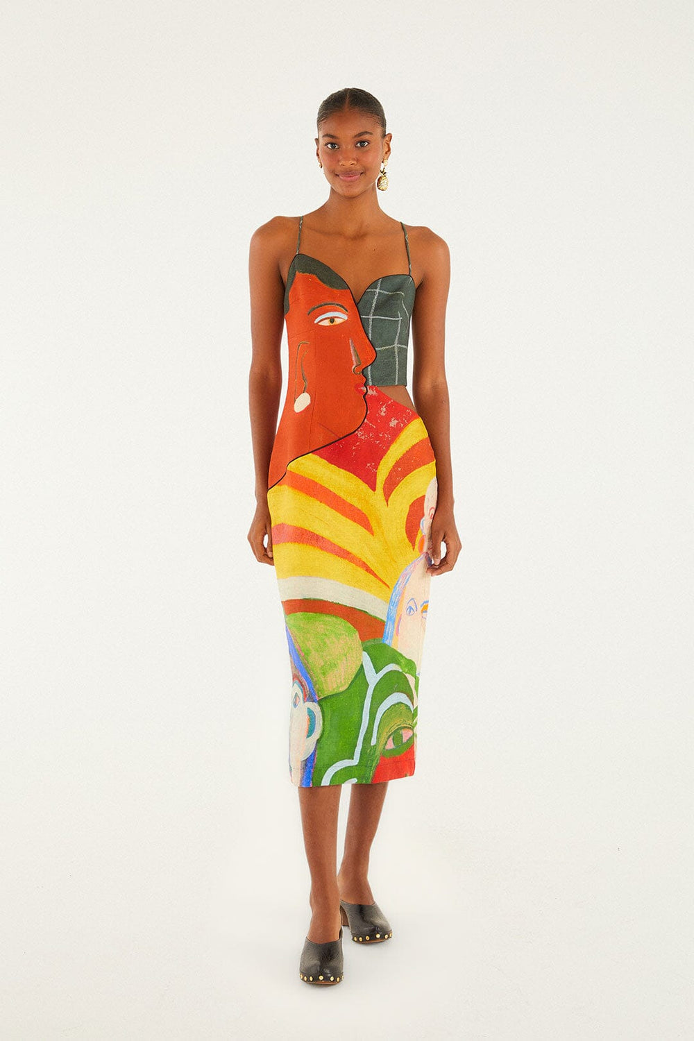 A Popular Cafe Sleeveless Euroflax™ Premium Linen Midi Dress