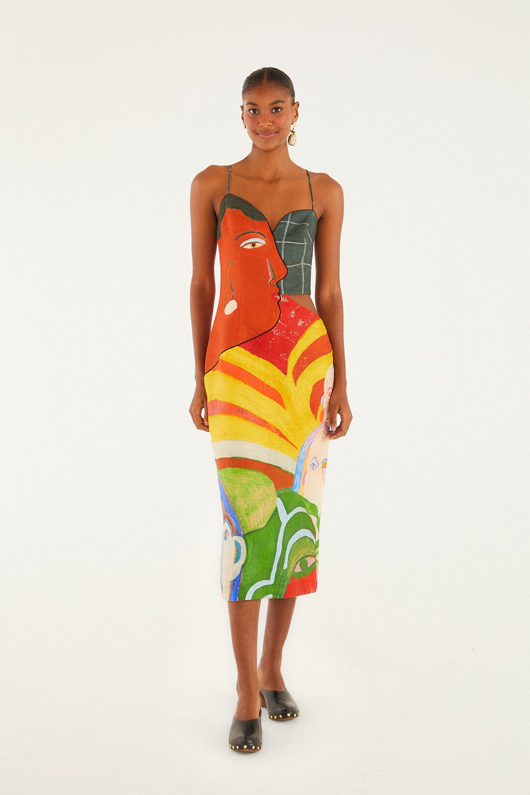 A Popular Cafe Sleeveless Euroflax™ Premium Linen Midi Dress