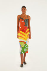 A Popular Cafe Sleeveless Euroflax™ Premium Linen Midi Dress