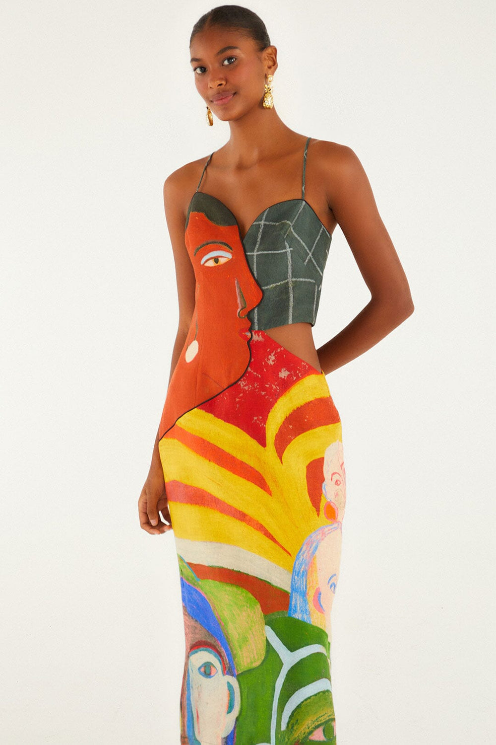 A Popular Cafe Sleeveless Euroflax™ Premium Linen Midi Dress