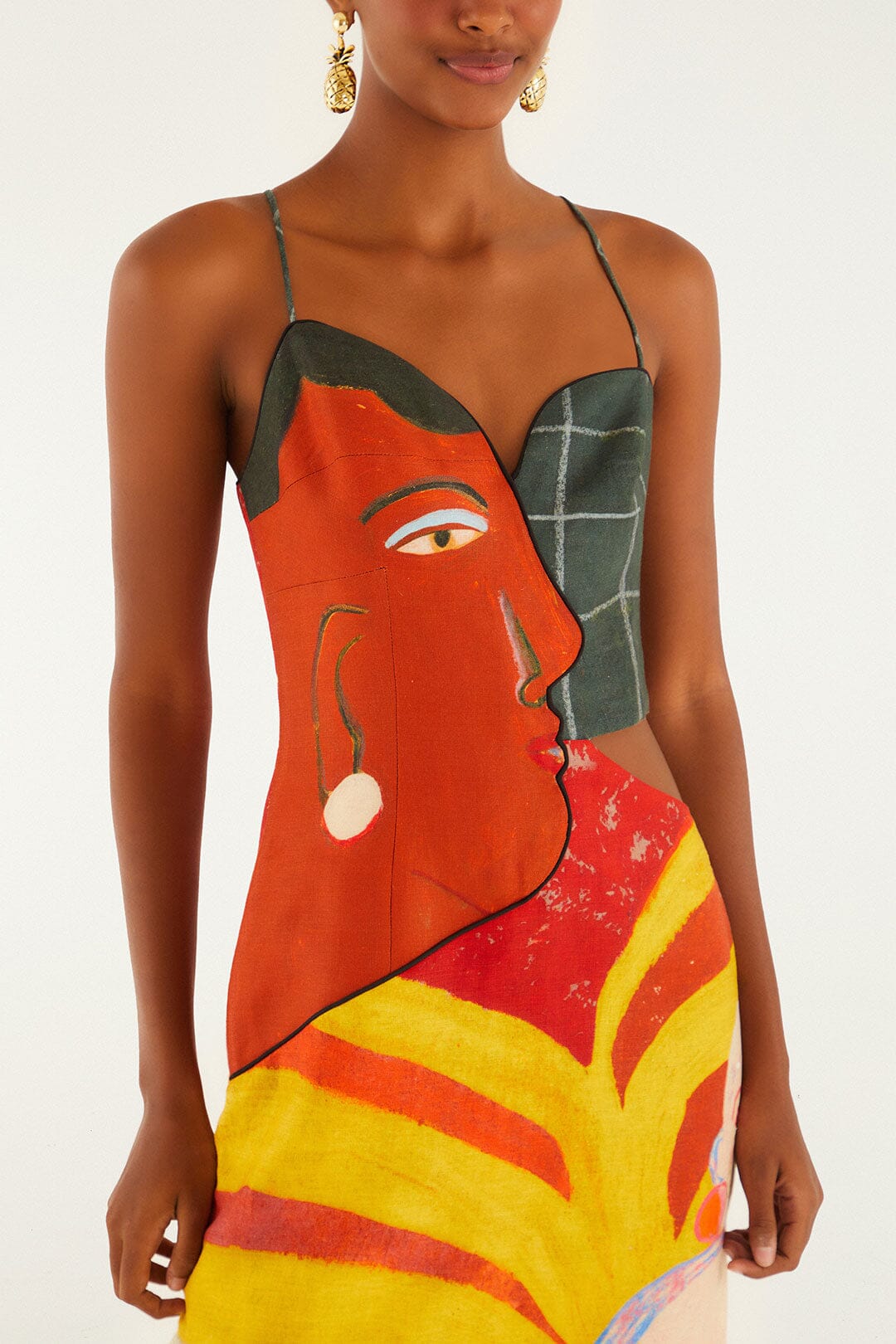 A Popular Cafe Sleeveless Euroflax™ Premium Linen Midi Dress