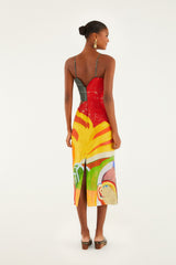 A Popular Cafe Sleeveless Euroflax™ Premium Linen Midi Dress