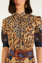 Cream Marvelous Garden Short Sleeve Midi Dress