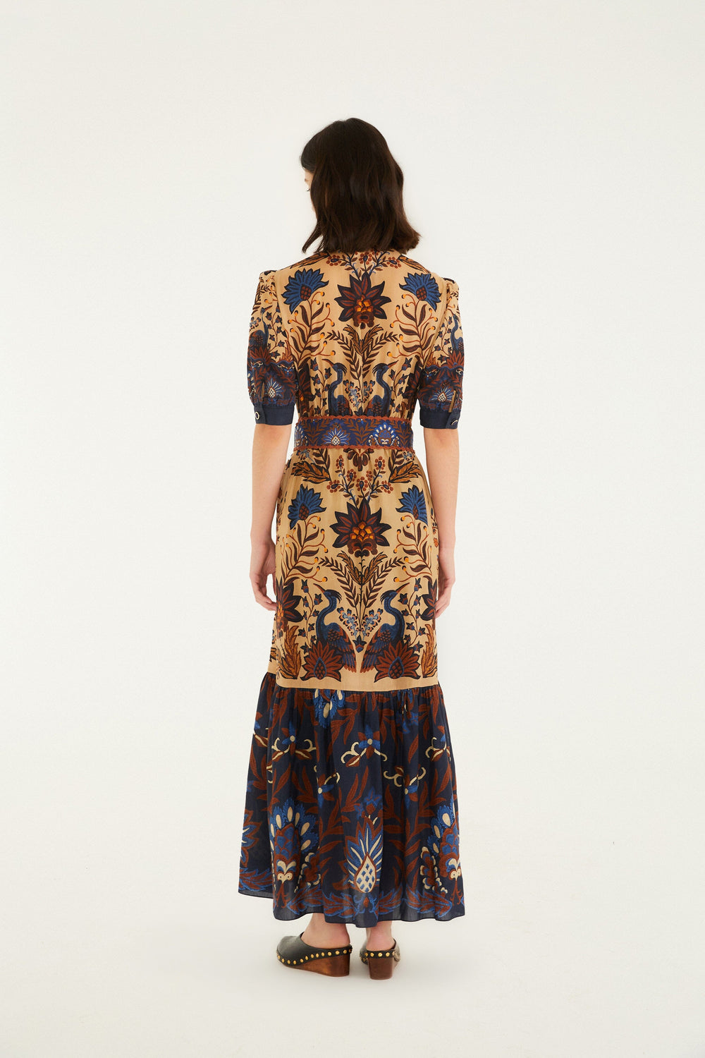 Cream Marvelous Garden Short Sleeve Midi Dress