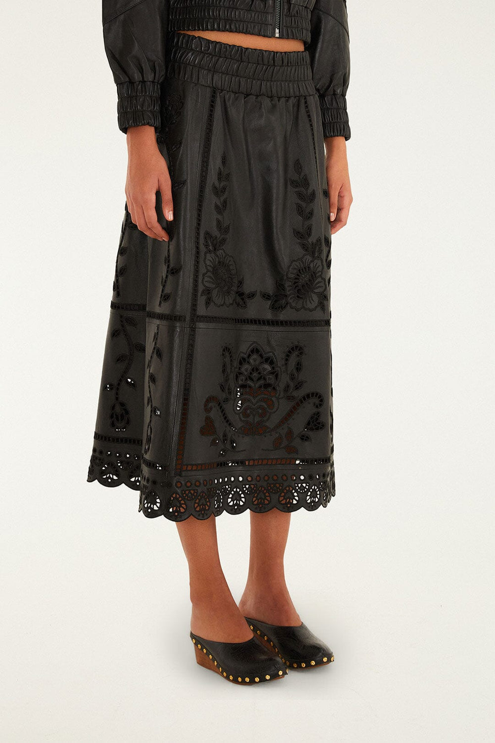 Black Richelieu Heart Skirt