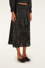 Black Richelieu Heart Skirt