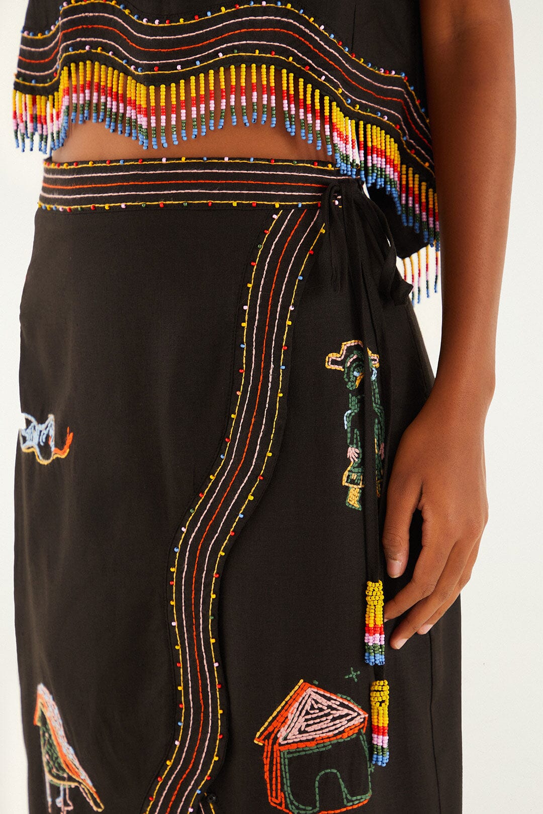 Ana Leovy Farm Rio Figures Lenzing™ Ecovero™ Euroflax™ Wrap Midi Skirt
