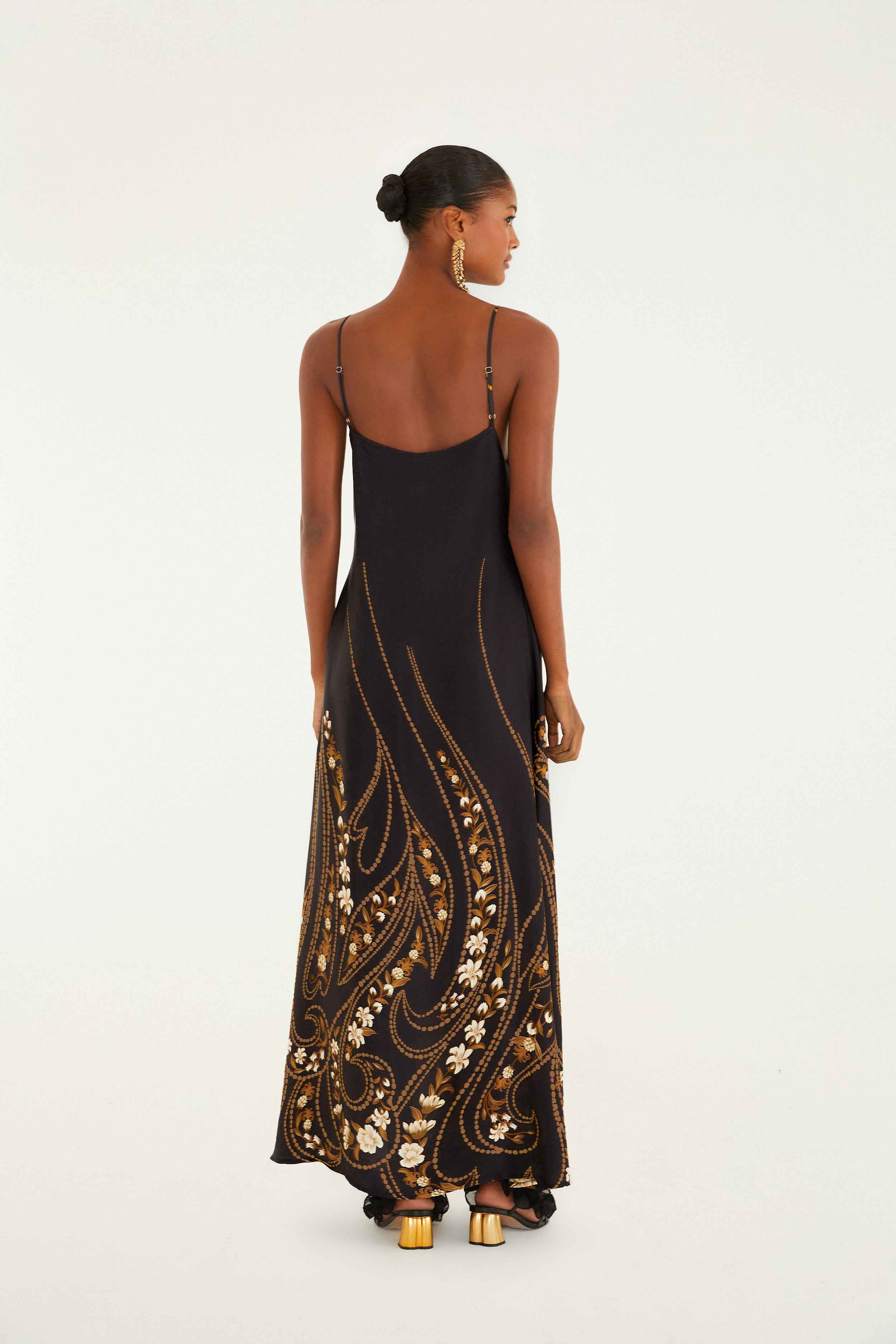 Black Garden Lenzing™ Ecovero™ Viscose Slip Midi Dress