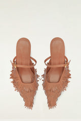 Brown Fringe Heeled Sandal