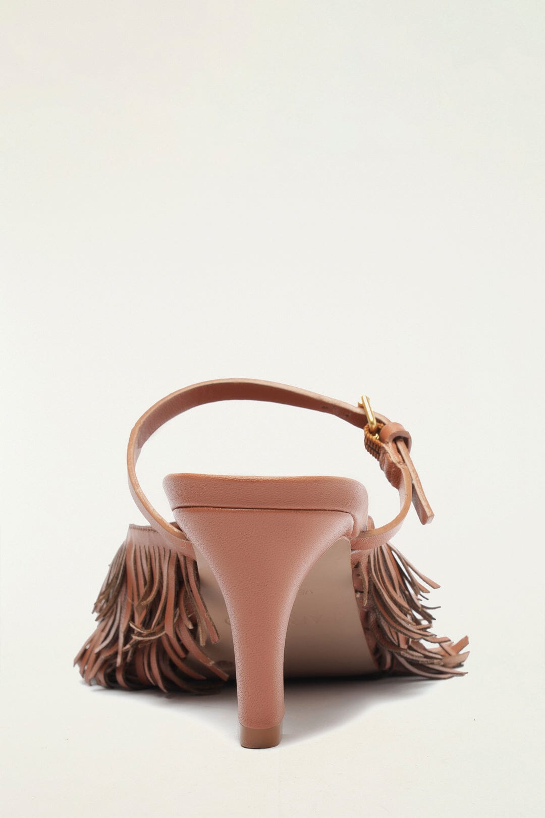 Brown Fringe Heeled Sandal