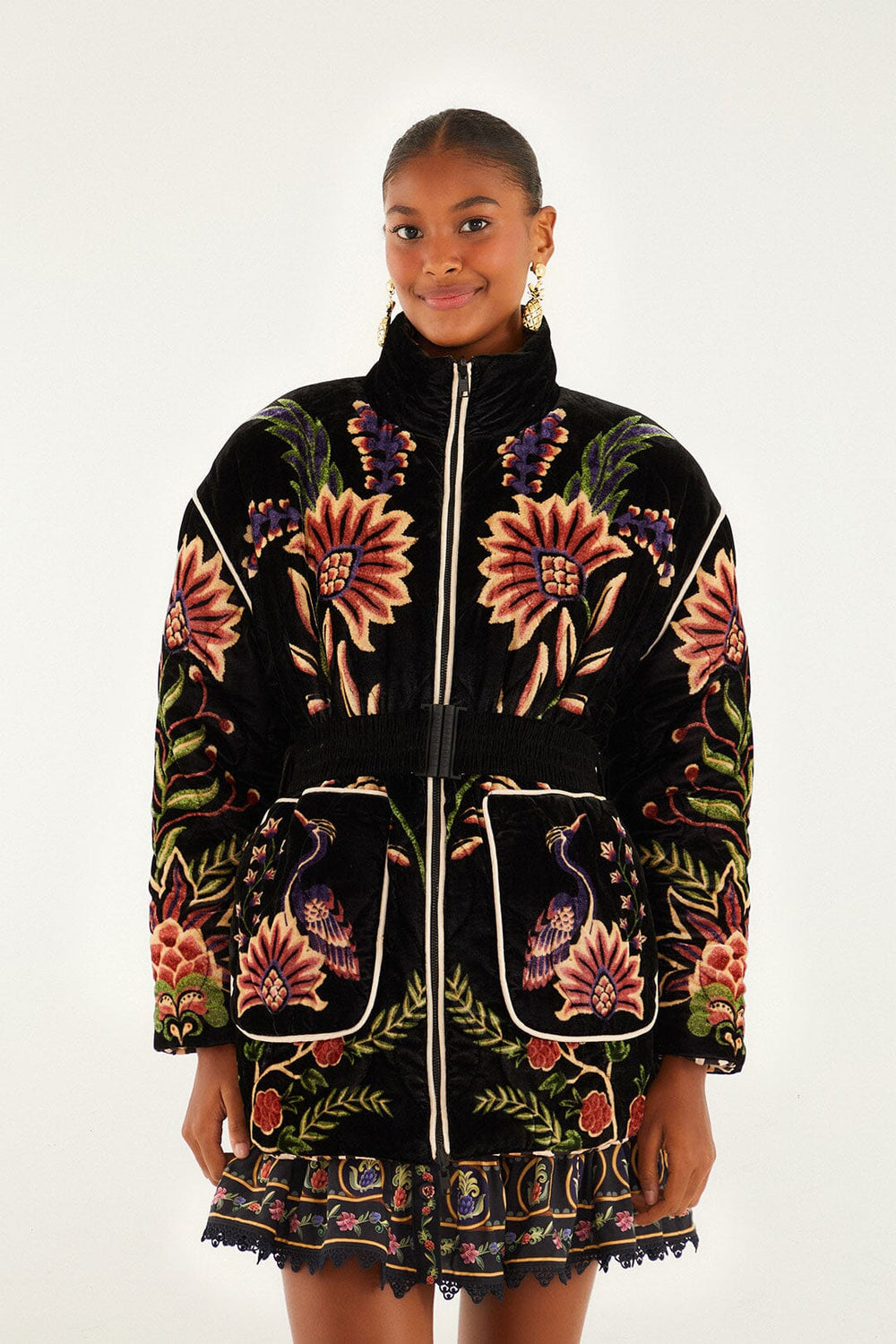 Black Marvelous Garden Puffer Jacket