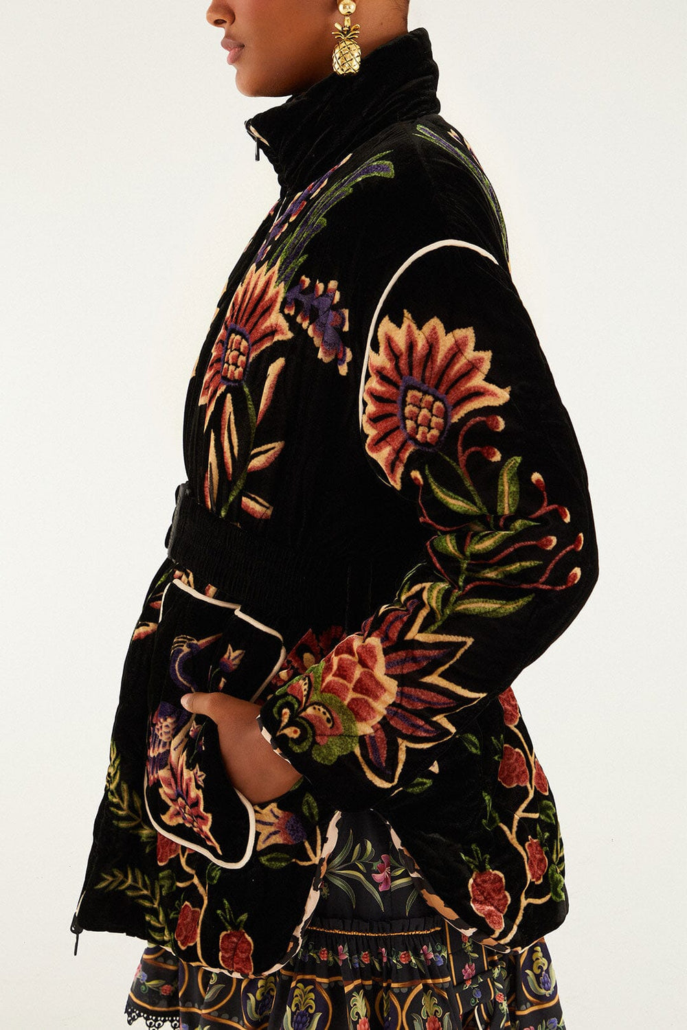 Black Marvelous Garden Puffer Jacket