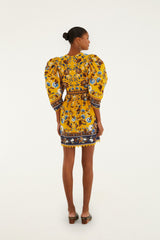 Yellow Flowering Garden Tree Mini Dress
