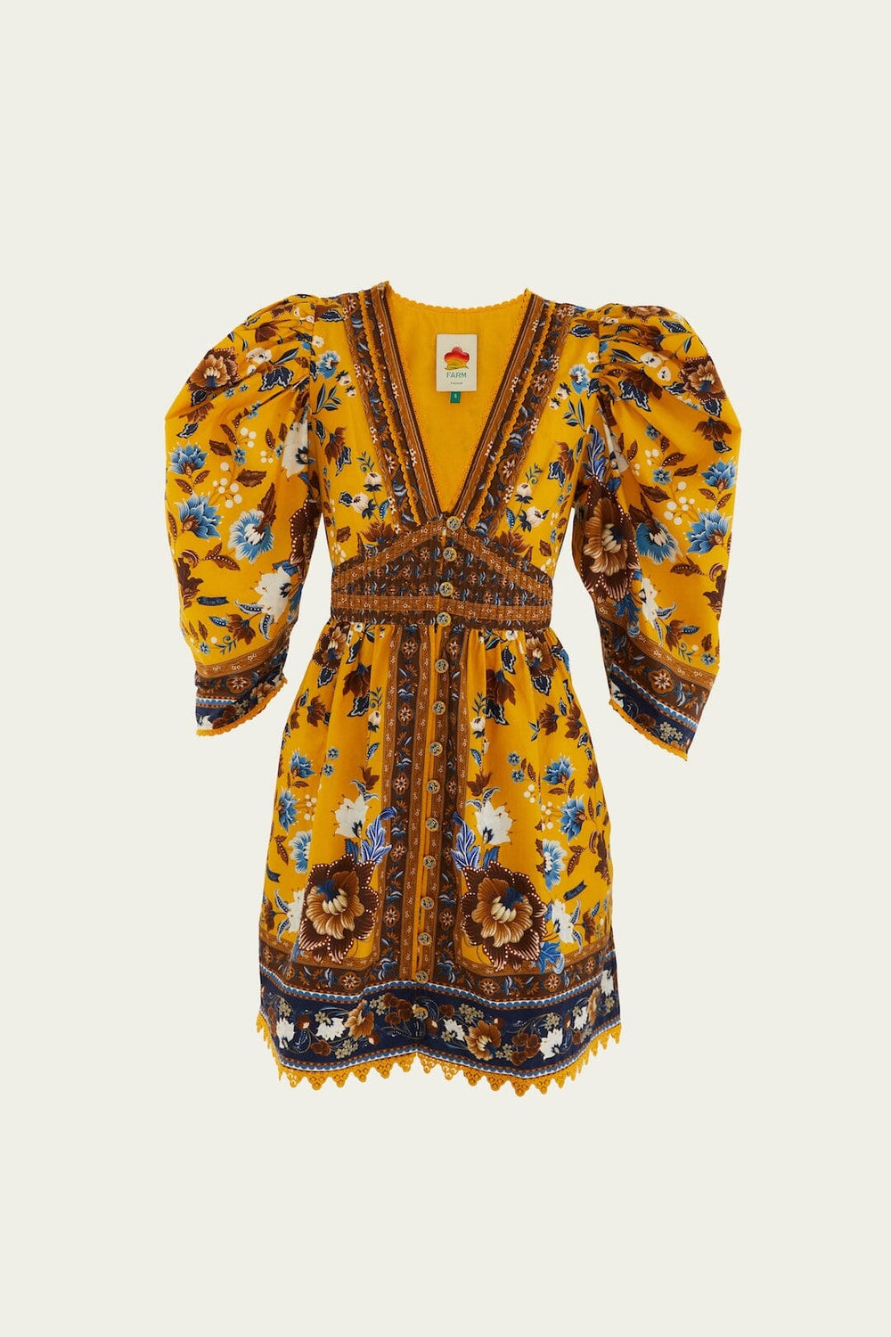 Yellow Flowering Garden Tree Mini Dress