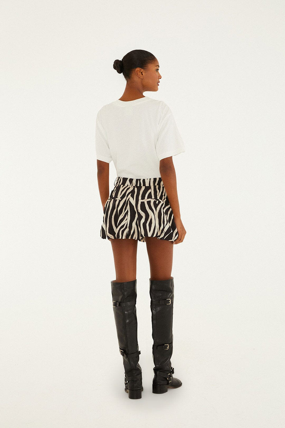 Black Tropical Zebra Organic Cotton Mini Skirt