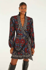 Black Valentina Wrap Lenzing� Ecovero� Viscose Mini Dress