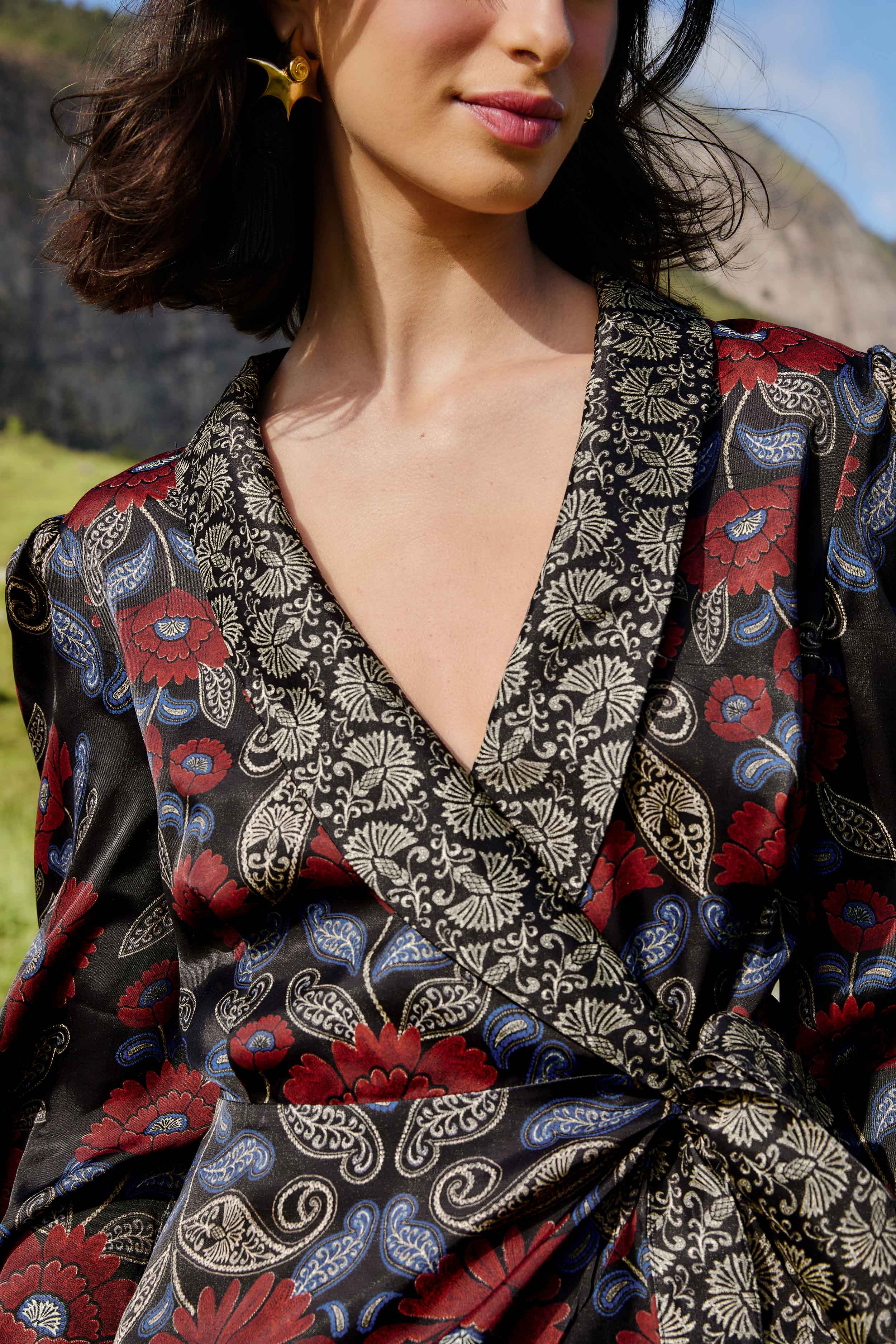 Black Valentina Wrap Lenzing� Ecovero� Viscose Mini Dress