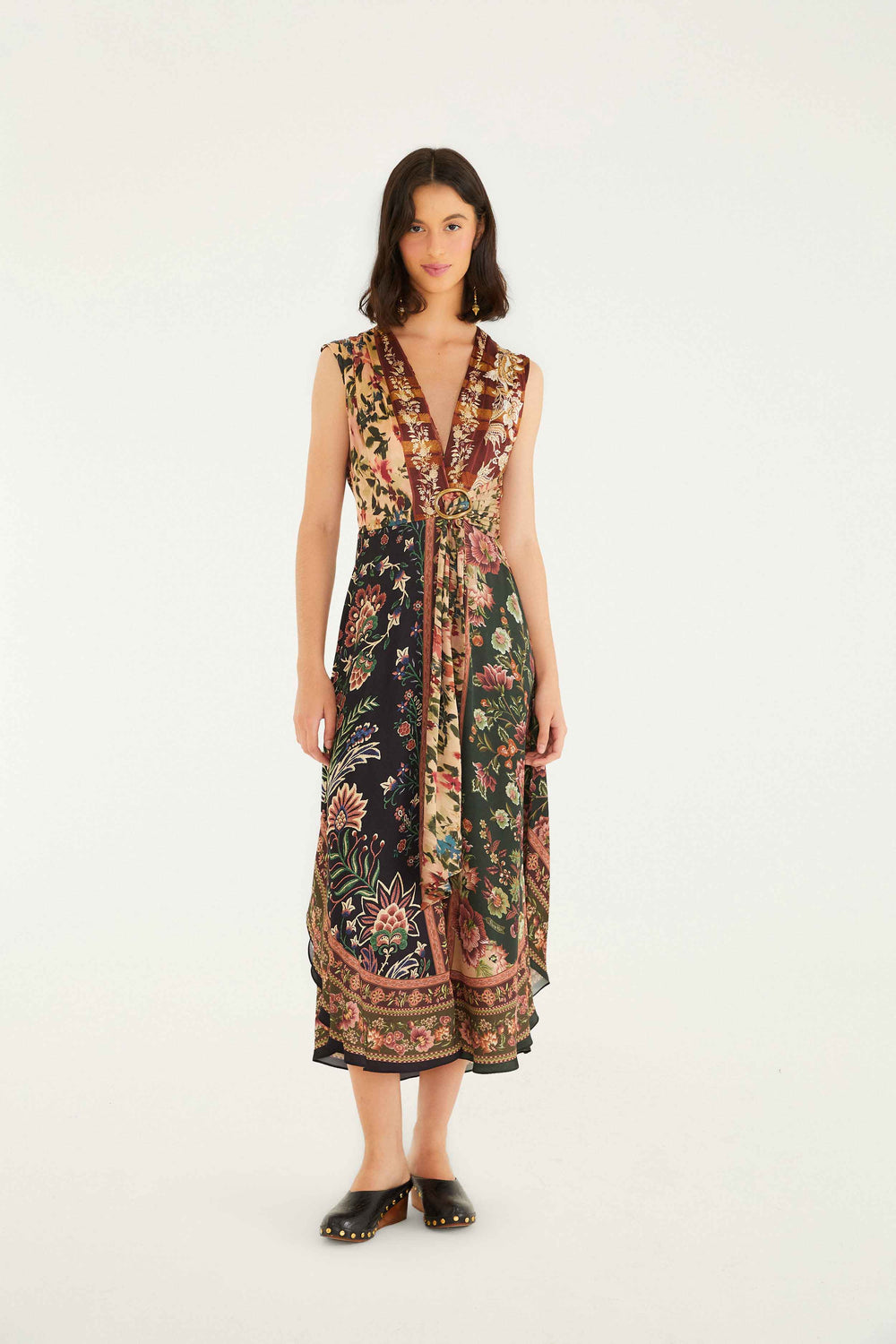 Mixed Winter Garden Lenzing™ Ecovero™ Viscose Sleeveless Maxi Dress