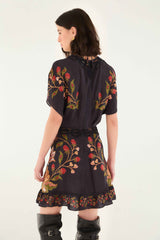 Black Berry Garden Mini Dress