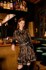 Black Garden Belted Lenzing™ Ecovero™ Viscose Mini Skirt