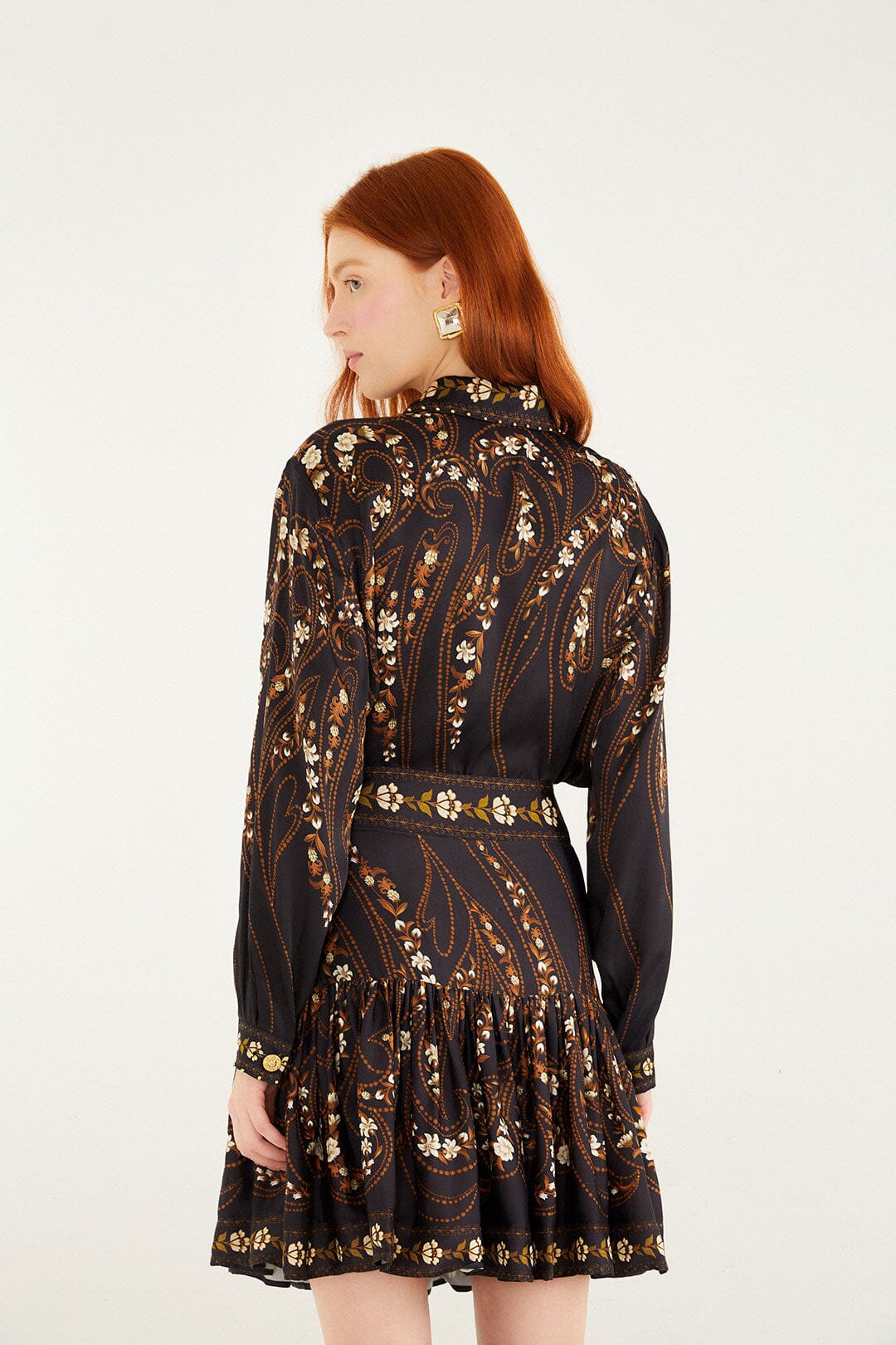 Black Garden Belted Lenzing™ Ecovero™ Viscose Mini Skirt