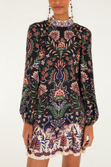 Black Marvelous Garden Lenzing™ Ecovero™ Mini Dress