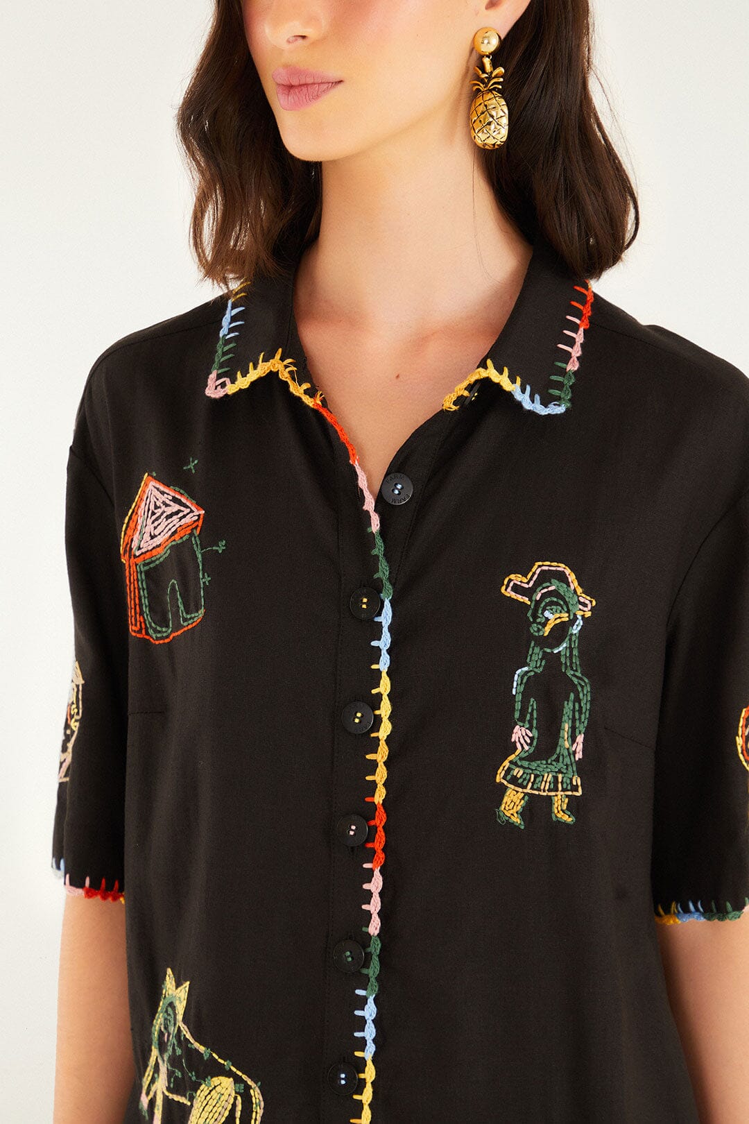 Ana Leovy Farm Rio Figures Short Sleeve Lenzing™ Ecovero™ Euroflax™ Maxi Jumpsuit