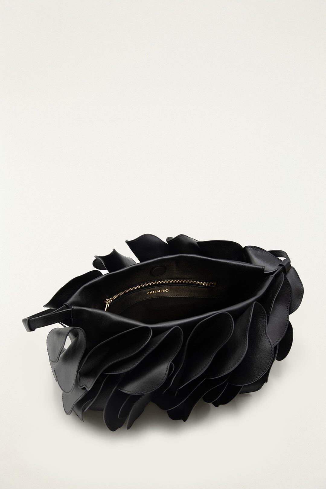 Black Leather Shoulder Flower Bag