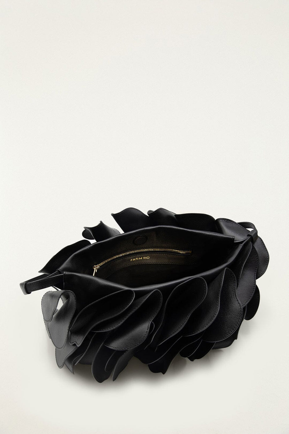 Black Leather Shoulder Flower Bag
